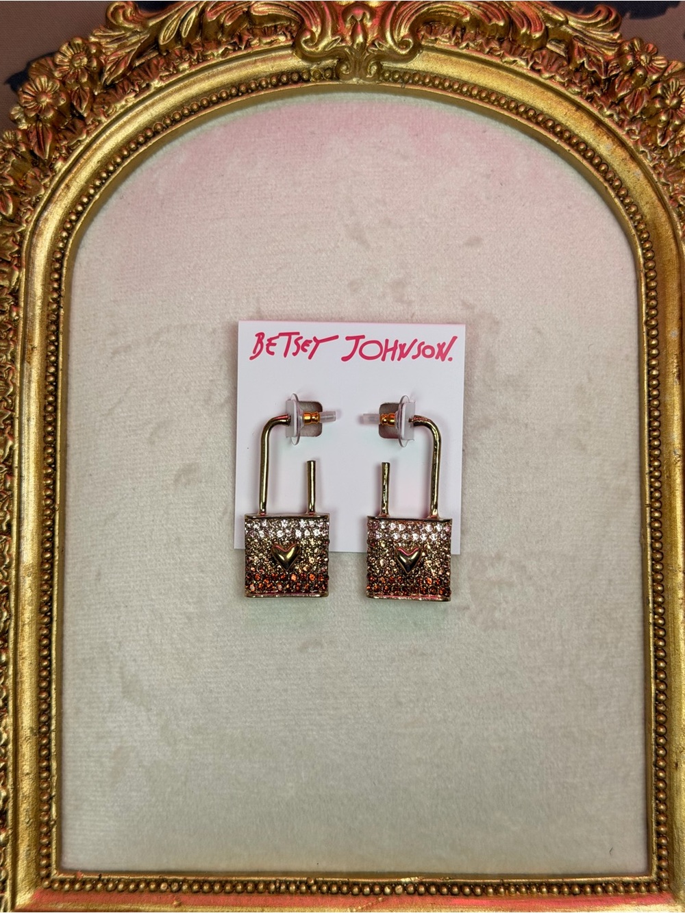 Betsey Johnson All You Need Is Love Padlock Earrings NWT